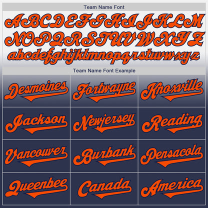 Custom White Orange-Navy Authentic Fade Fashion Baseball Jersey