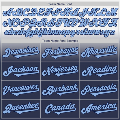 Custom White Light Blue-Navy Authentic Fade Fashion Baseball Jersey