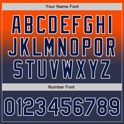 Custom Orange Navy-White Authentic Fade Fashion Baseball Jersey