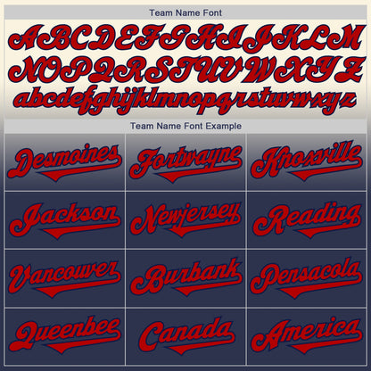 Custom Cream Red-Navy Authentic Fade Fashion Baseball Jersey