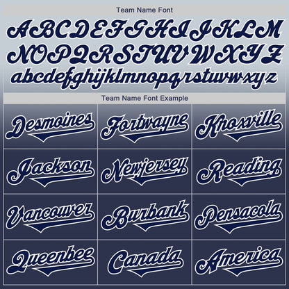 Custom Silver Navy-White Authentic Fade Fashion Baseball Jersey