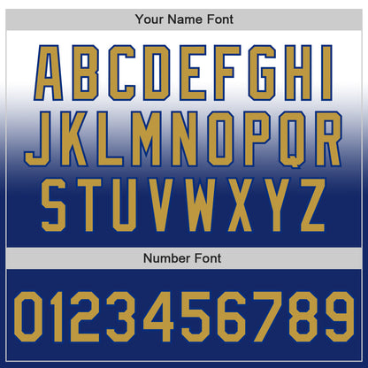 Custom White Old Gold-Royal Authentic Fade Fashion Baseball Jersey