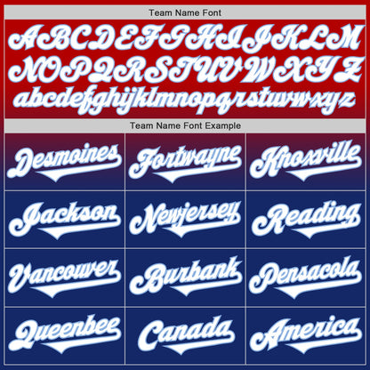 Custom Red White Royal-Light Blue Authentic Fade Fashion Baseball Jersey