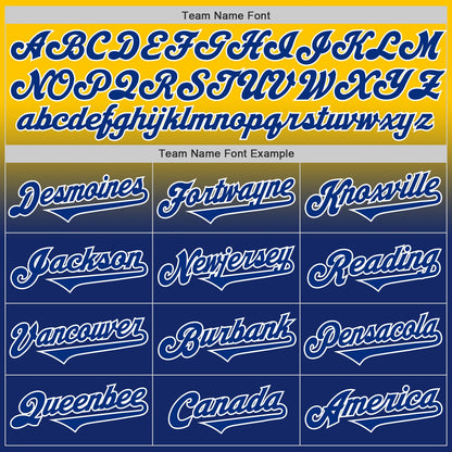 Custom Yellow Royal-White Authentic Fade Fashion Baseball Jersey