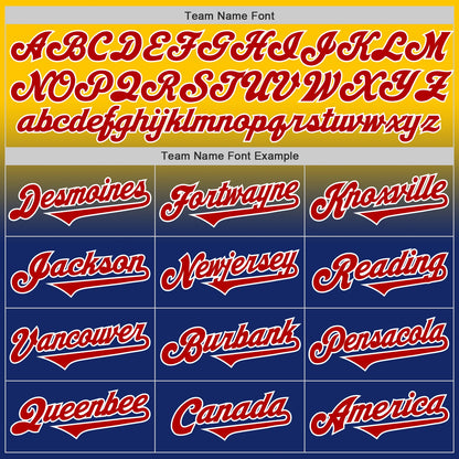 Custom Yellow Red Royal-White Authentic Fade Fashion Baseball Jersey