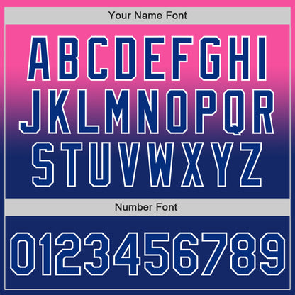 Custom Pink Royal-White Authentic Fade Fashion Baseball Jersey