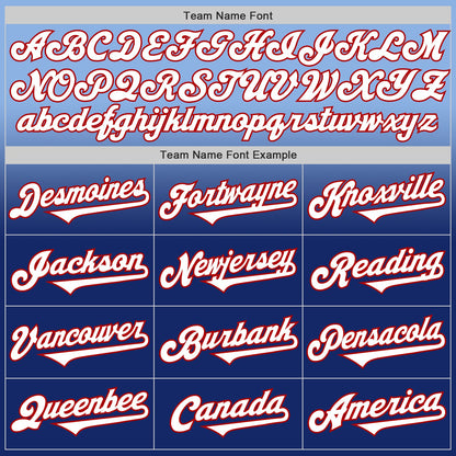 Custom Light Blue White Royal-Red Authentic Fade Fashion Baseball Jersey