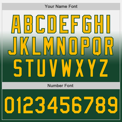 Custom White Gold-Green Authentic Fade Fashion Baseball Jersey