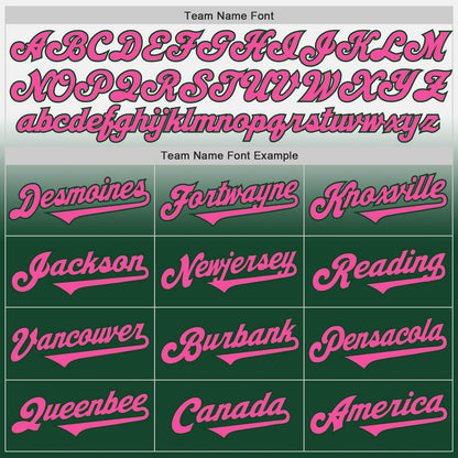 Custom White Pink-Green Authentic Fade Fashion Baseball Jersey