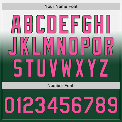 Custom White Pink-Green Authentic Fade Fashion Baseball Jersey