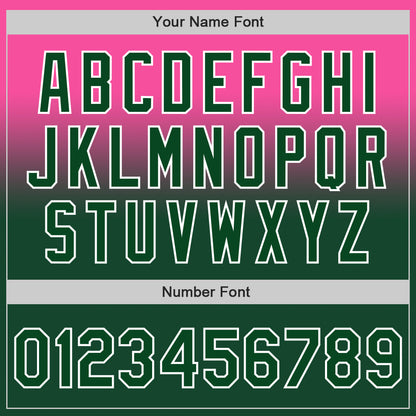 Custom Pink Green-White Authentic Fade Fashion Baseball Jersey