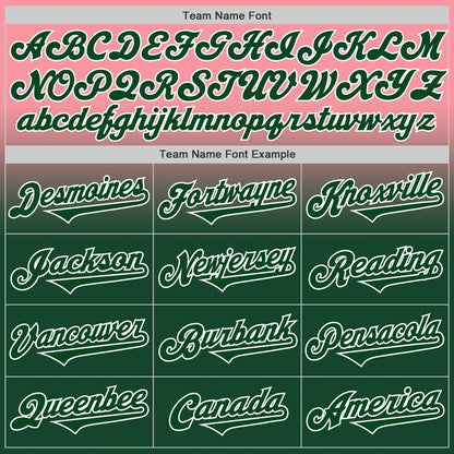 Custom Medium Pink Green-White Authentic Fade Fashion Baseball Jersey