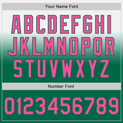 Custom White Pink-Kelly Green Authentic Fade Fashion Baseball Jersey