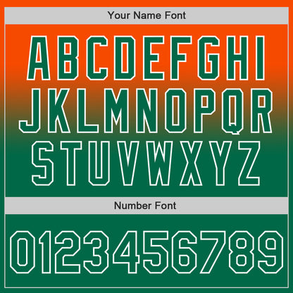 Custom Orange Kelly Green-White Authentic Fade Fashion Baseball Jersey