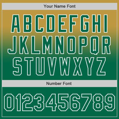 Custom Old Gold Kelly Green-White Authentic Fade Fashion Baseball Jersey