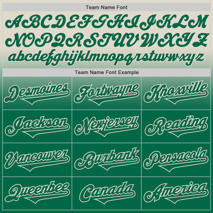 Custom Cream Kelly Green Authentic Fade Fashion Baseball Jersey