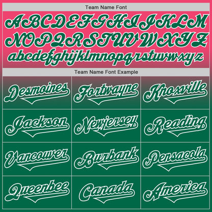 Custom Neon Pink Kelly Green-White Authentic Fade Fashion Baseball Jersey