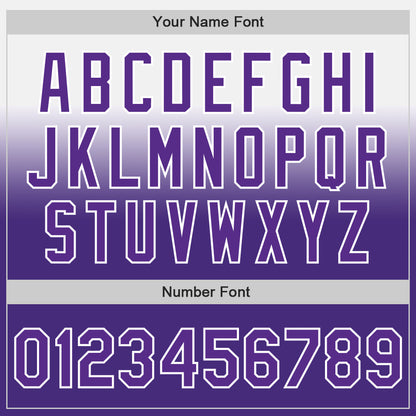 Custom White Purple Authentic Fade Fashion Baseball Jersey