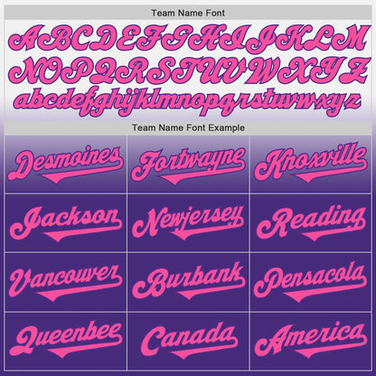 Custom White Pink-Purple Authentic Fade Fashion Baseball Jersey