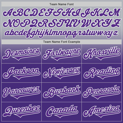 Custom Gray Purple-White Authentic Fade Fashion Baseball Jersey