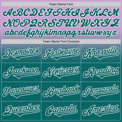 Custom Light Purple Teal-White Authentic Fade Fashion Baseball Jersey
