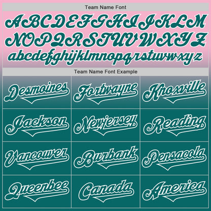Custom Light Pink Teal-White Authentic Fade Fashion Baseball Jersey