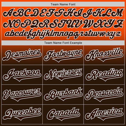 Custom Orange Brown-White Authentic Fade Fashion Baseball Jersey