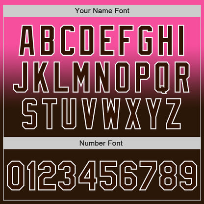 Custom Pink Brown-White Authentic Fade Fashion Baseball Jersey