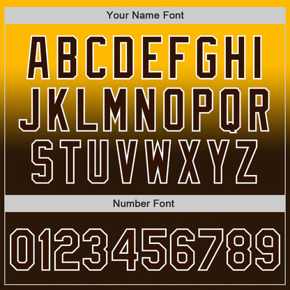 Custom Gold Brown-White Authentic Fade Fashion Baseball Jersey
