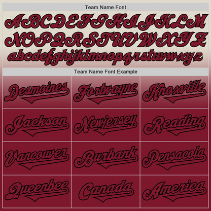Custom Cream Crimson-Black Authentic Fade Fashion Baseball Jersey