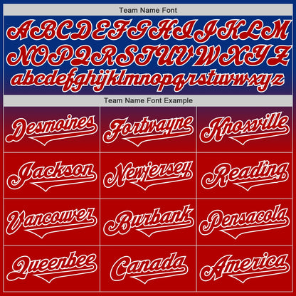 Custom Royal Red-White Authentic Fade Fashion Baseball Jersey