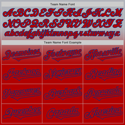 Custom Gray Red-Royal Authentic Fade Fashion Baseball Jersey