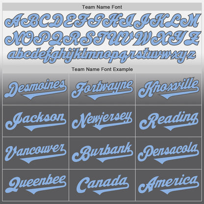 Custom White Light Blue-Steel Gray Authentic Fade Fashion Baseball Jersey