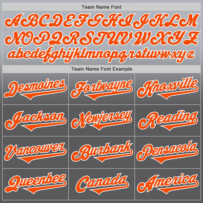Custom Gray Orange Steel Gray-White Authentic Fade Fashion Baseball Jersey