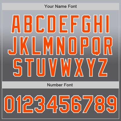 Custom Gray Orange Steel Gray-White Authentic Fade Fashion Baseball Jersey