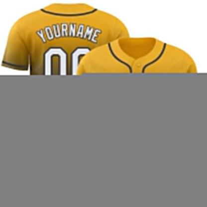 Custom Gold White-Steel Gray Authentic Fade Fashion Baseball Jersey