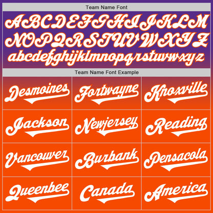 Custom Purple White-Orange Authentic Fade Fashion Baseball Jersey