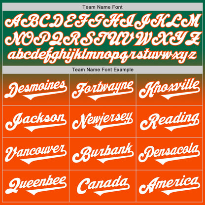 Custom Kelly Green White-Orange Authentic Fade Fashion Baseball Jersey