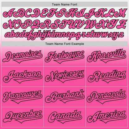 Custom White Pink-Black Authentic Fade Fashion Baseball Jersey