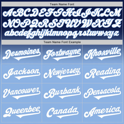 Custom Navy White-Light Blue Authentic Fade Fashion Baseball Jersey