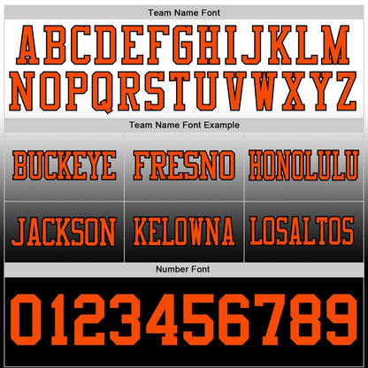 Custom White Orange-Black Mesh Authentic Fade Fashion Football Jersey