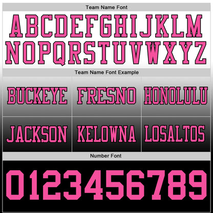 Custom White Pink-Black Mesh Authentic Fade Fashion Football Jersey
