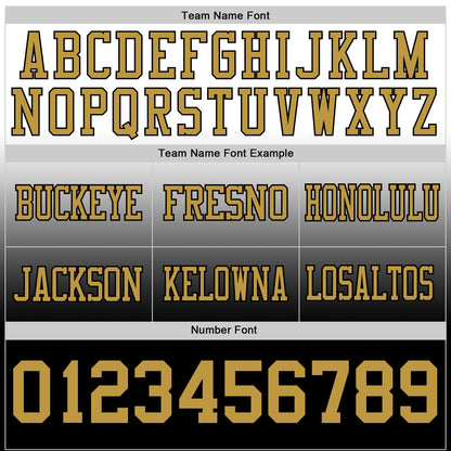 Custom White Old Gold-Black Mesh Authentic Fade Fashion Football Jersey