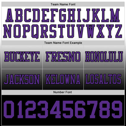 Custom White Purple-Black Mesh Authentic Fade Fashion Football Jersey