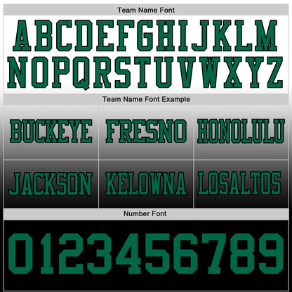 Custom White Kelly Green-Black Mesh Authentic Fade Fashion Football Jersey