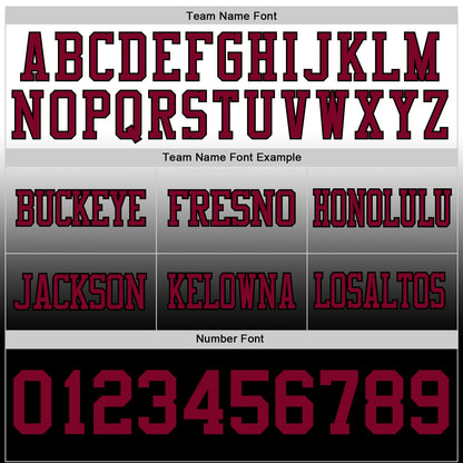 Custom White Maroon-Black Mesh Authentic Fade Fashion Football Jersey