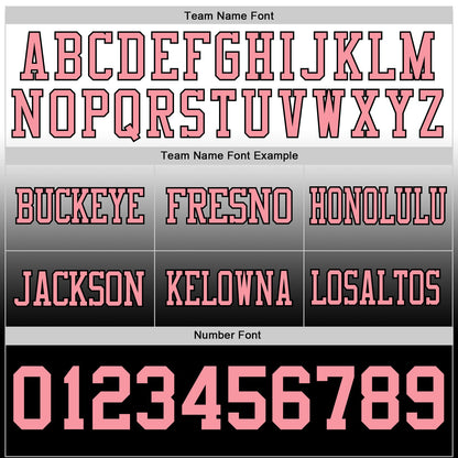 Custom White Medium Pink-Black Mesh Authentic Fade Fashion Football Jersey