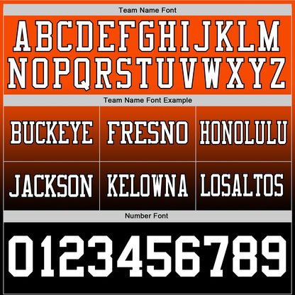 Custom Orange White-Black Mesh Authentic Fade Fashion Football Jersey