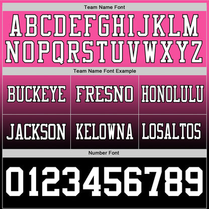 Custom Pink White-Black Mesh Authentic Fade Fashion Football Jersey