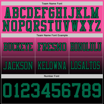 Custom Pink Kelly Green-Black Mesh Authentic Fade Fashion Football Jersey